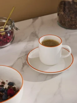 Westwing Collection Tazas con platitos de porcelana Facile, 2 uds.^ Tazas Y Mugs|Vajillas Completas