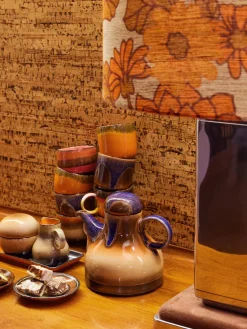 HKLIVING Tazas de café artesanales de cerámica 70's, 4 uds.