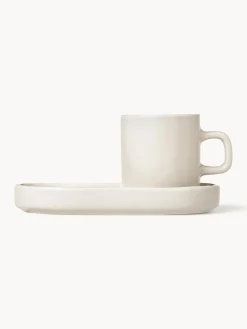 blomus Tazas de café espresso con platitos Pilar, 4 pzas.