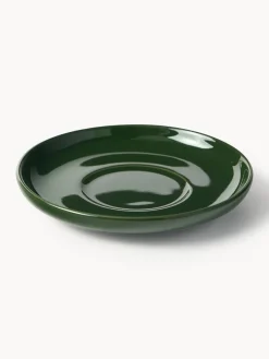 Westwing Collection Tazas de café espresso de porcelana con platitos Nessa, 4 uds.