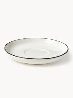 Westwing Collection Tazas espresso con platitos de porcelana Facile, 2 uds.