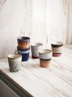 HKLIVING Tazas pequeñas artesanales 70's, 4 uds.^ Tazas Y Mugs|Vajillas Completas