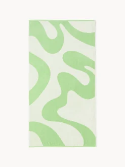 Westwing Collection Toalla de playa de terciopelo con estampado ondulado Pia^ Toallas De Playa|Mantas