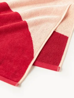 Westwing Collection Toalla de playa de terciopelo con estampado ondulado Pia