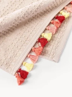 Westwing Collection Toalla de terciopelo con flecos Tallulah, tamaños diferentes