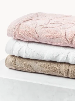 Westwing Collection Toallas de algodón con relieves Leaf, tamaños diferentes