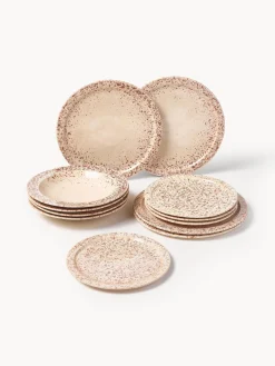 Westwing Collection Vajilla artesanal Bernardo, 4 comensales (12 piezas)