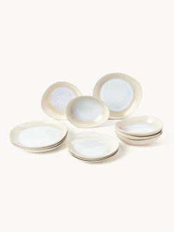 Westwing Collection Vajilla artesanal con esmalte reactivo Alcina, 4 comenzales (12 pzas.)^ Vajillas Completas|Menaje De Mesa