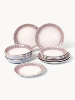 Westwing Collection Vajilla artesanal con esmalte reactivo Vinci, 4 comensales (12 pzas)^ Vajillas Completas|Menaje De Mesa