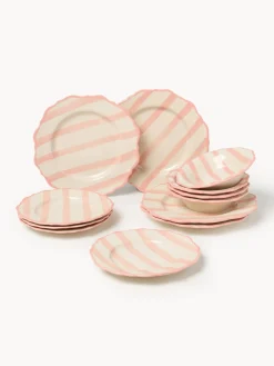 Westwing Collection Vajilla artesanal Donald, 4 comensales, 12 pzas.^ Vajillas Completas|Menaje De Mesa