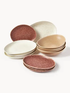 Westwing Collection Vajilla artesanal en forma orgánica Macey, 4 comensales (12 pzas.)^ Vajillas Completas|Menaje De Mesa