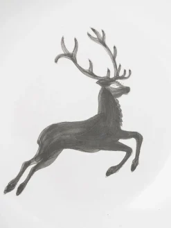 Gmundner Keramik Vajilla artesanal Grauer Hirsch, 2 comensales (4 pzas.)