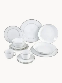 Meissen Vajilla de porcelana con borde platino pintado a mano Vitruv, 2 comensales (12 pzas.)^ Vajillas Completas|Menaje De Mesa