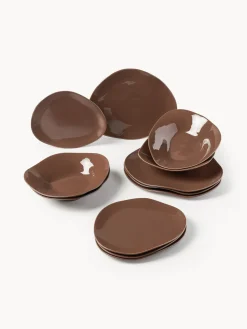 Westwing Collection Vajilla de porcelana con forma orgánica Joana, 12 pzas.