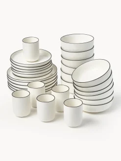Westwing Collection Vajilla de porcelana Facile, 6 comensales (30 pzas.)