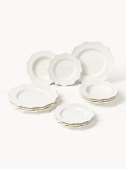 Westwing Collection Vajilla de porcelana Grace, 4 personas (12 pzas.)^ Vajillas Completas|Menaje De Mesa