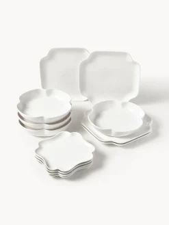 Westwing Collection Vajilla de porcelana Nera, 4 comensales (12 pzas.)