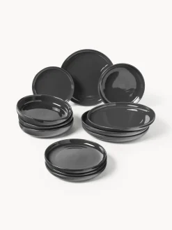 Westwing Collection Vajilla de porcelana Nessa, 4 comensales (12 pzas.)