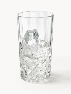 Westwing Collection Vasos altos con relieve de cristal George, 4 uds.