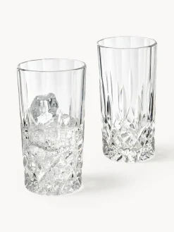 Westwing Collection Vasos altos con relieve de cristal George, 4 uds.