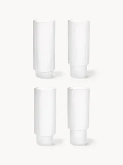 Ferm Living Vasos altos soplados con relieve Ripple, 4 uds.