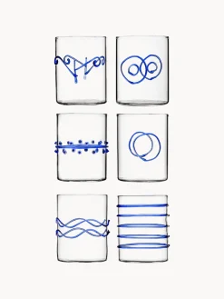 ICHENDORF Vasos artesanales Deco' Blu, 6 uds.^ Vasos|Vajillas Completas