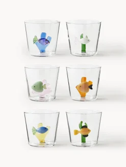 ICHENDORF Vasos de agua artesanales Marine Garden, 6 uds.
