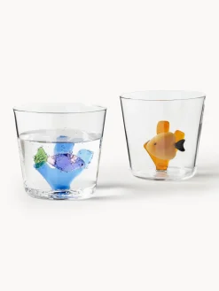 ICHENDORF Vasos de agua artesanales Marine Garden, 6 uds.