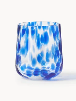Westwing Collection Vasos de agua artesanales con estampado de lunares Oakley, 4 uds.^ Vasos|Vajillas Completas