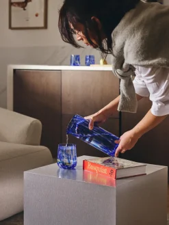 Westwing Collection Vasos de agua artesanales con estampado de lunares Oakley, 4 uds.^ Vasos|Vajillas Completas