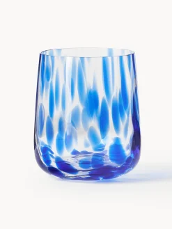 Westwing Collection Vasos de agua artesanales con estampado de lunares Oakley, 4 uds.^ Vasos|Vajillas Completas