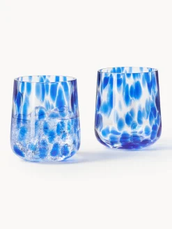 Westwing Collection Vasos de agua artesanales con estampado de lunares Oakley, 4 uds.^ Vasos|Vajillas Completas