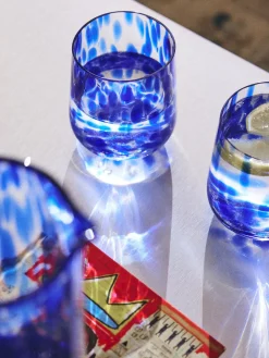 Westwing Collection Vasos de agua artesanales con estampado de lunares Oakley, 4 uds.^ Vasos|Vajillas Completas