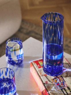 Westwing Collection Vasos de agua artesanales con estampado de lunares Oakley, 4 uds.^ Vasos|Vajillas Completas