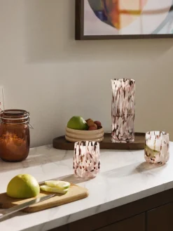 Westwing Collection Vasos de agua artesanales con estampado de lunares Oakley, 4 uds.^ Vasos|Vajillas Completas