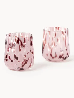 Westwing Collection Vasos de agua artesanales con estampado de lunares Oakley, 4 uds.^ Vasos|Vajillas Completas