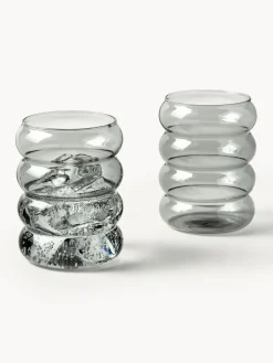 Westwing Collection Vasos de agua soplados Bubbly, 4 uds.^ Vasos|Vajillas Completas