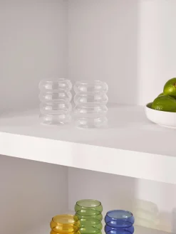 Westwing Collection Vasos de agua soplados Bubbly, 4 uds.