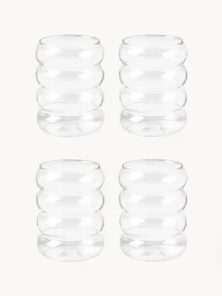 Westwing Collection Vasos de agua soplados Bubbly, 4 uds.
