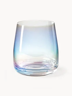 Westwing Collection Vasos de agua soplados iridiscentes Ellery, 4 uds.