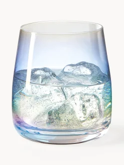 Westwing Collection Vasos de agua soplados iridiscentes Ellery, 4 uds.