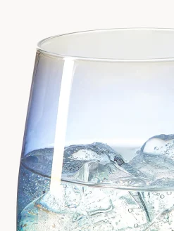 Westwing Collection Vasos de agua soplados iridiscentes Ellery, 4 uds.
