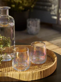 Westwing Collection Vasos de agua soplados iridiscentes Ellery, 4 uds.