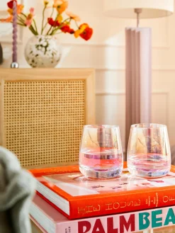 Westwing Collection Vasos de agua soplados iridiscentes Ellery, 4 uds.