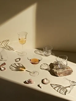 Westwing Collection Vasos de agua soplados Swirl, 4 uds.^ Vasos|Vajillas Completas