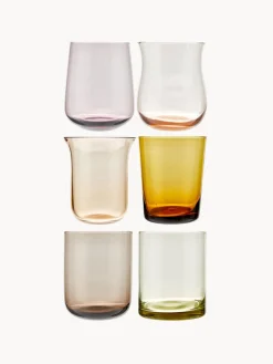 Bitossi Home Vasos de vidrio soplado Desiguale, 6 uds., tamaños y colores diferentes^ Vasos|Vajillas Completas