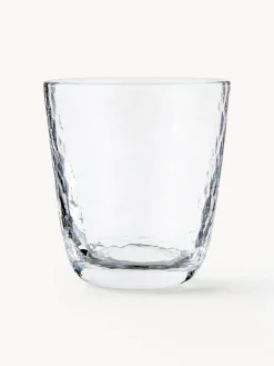 Broste Copenhagen Vasos de vidrio soplado Hammered, 4 uds.^ Menaje De Mesa