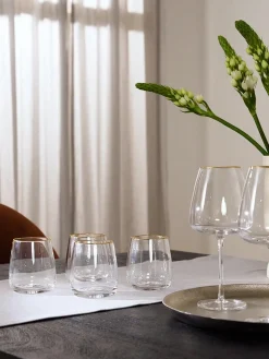 Westwing Collection Vasos de vidrio soplados Ellery, 4 uds.