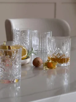 RCR Vasos old fashioned de cristal con relieve Bichiera, 4 uds.