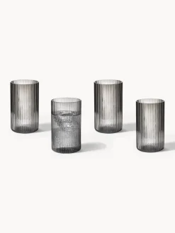 Ferm Living Vasos pequeños soplados con relieves Ripple, 4 uds.